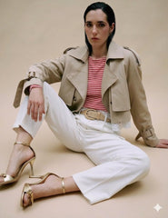 T-shirt Donna a Fantasia in Misto Cachemire