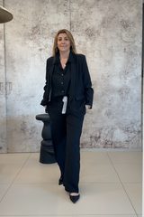 Pantalone Donna con cintura a contrasto