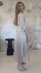 Gonna plissettata in tulle glitter