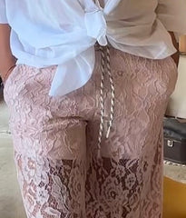 Pantalone Donna con pizzo davanti