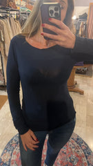 T-shirt Donna Scollo a Barca in Misto Cachemire